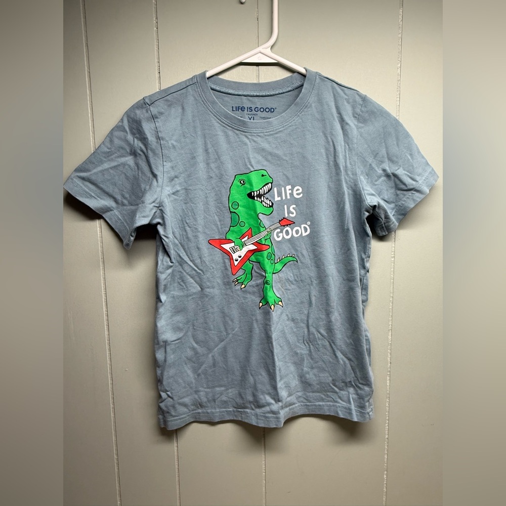 Life Is Good Light Blue Crusher XL Kids Tee
